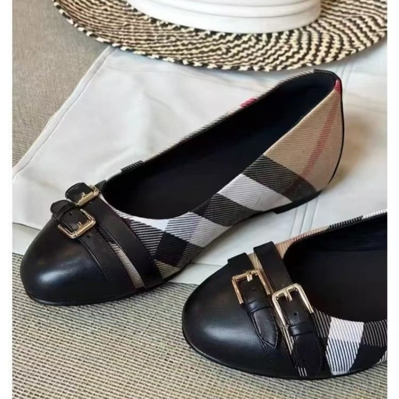 Women'S Fashion Shoes - รองเท้าแฟชั่นสไตล์ฝรั่งเศสย้อนยุค 2026 รุ่นใหม่สำหรับฤดูใบไม้ผลิและฤดูร้อน ดีไซน์สายคาดหัวเข็มขัด ปลายมน รองเท้าส้นแบน