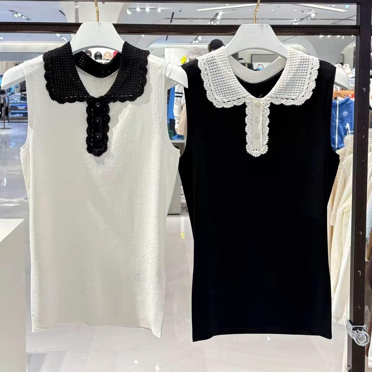 Women'S Fashion Vest Tops - เสื้อกั๊กถักคอปกสำหรับผู้หญิง รุ่นสปริง 2026 แขนกุด อเนกประสงค์ แฟชั่นลำลอง