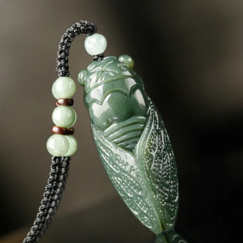 Women'S Fashion Jewellery - หยกธรรมชาติHetian Cicadaลูกปัดจี้สร้อยคอสร้อยคอสร้อยคอสร้อยคอสร้อยคอสร้อยคอสร้อยคอสร้อยคอสร้อยคอสร้อยข้อมืออัญมณีแฟชั่นอุปกรณ์เสริมมือแกะสลักของขวัญAmuletสำหรับผู้หญิงผู้ชาย