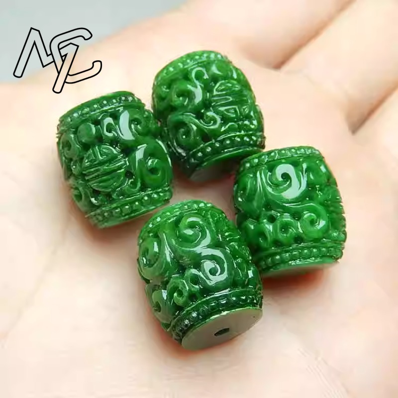 Women'S Fashion Jewellery - 5 PC ธรรมชาติสีเขียวหยกแกะสลักลูกปัด DIY สร้อยข้อมือกําไลข้อมือ Charm