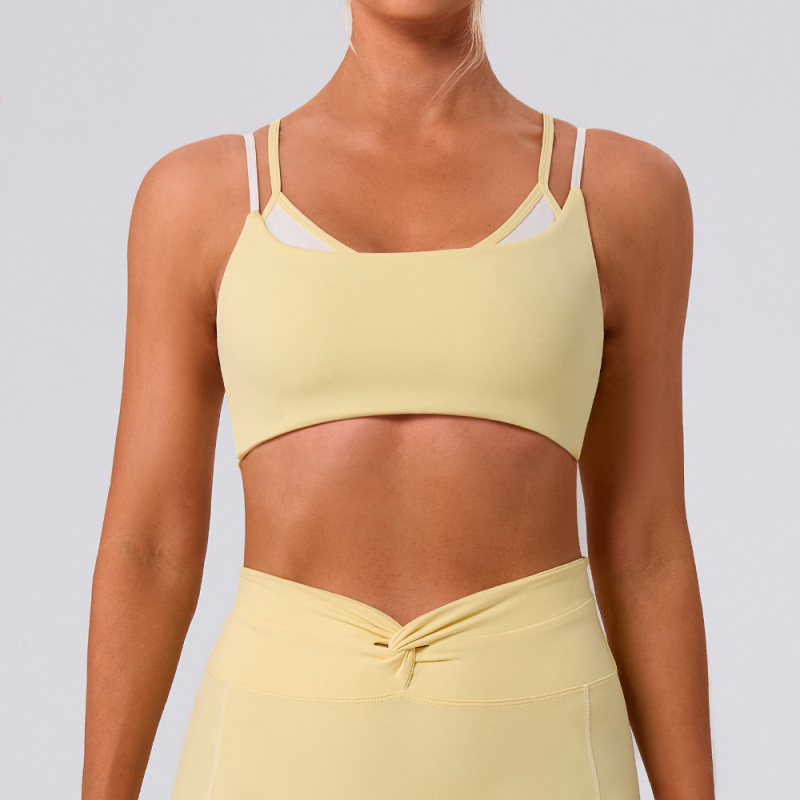 Women'S Fashion Vest Tops - เสื้อออกกำลังกายแฟชั่นสตรี สไตล์สปอร์ต ดีไซน์สองชิ้นหลอกตา สีตัดต่อ แบบเสื้อกล้ามโยคะ