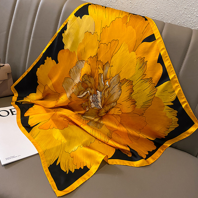 Women Fashion Necktie - พิมพ์70ซม.ผ้าไหมซาตินผ้าพันคอผู้หญิงหรูหราออกแบบ Dasi ผ้าพันคอหญิงมือนาฬิกาข้อมือ Foulard Shawl Hijab
