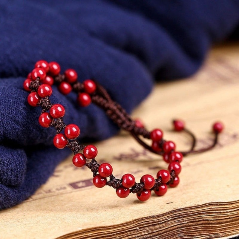 Women'S Fashion Jewellery - กำไลข้อมือลูกปัด6มม. สีแดงธรรมชาติตามสั่งเครื่องประดับสานมือหยกเครื่องประดับแฟชั่นผู้ชายผู้หญิงเครื่องรางนำโชคใหม่