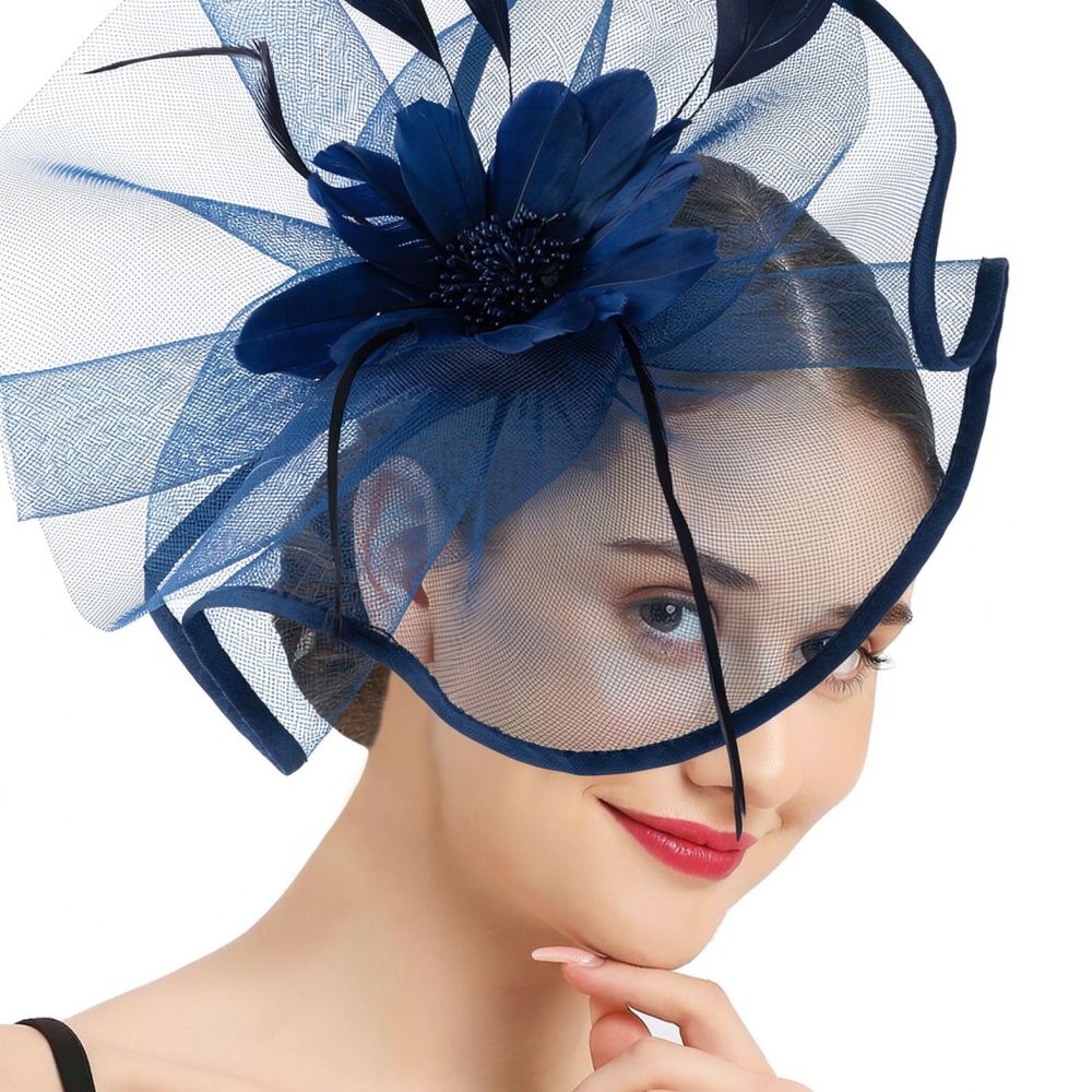 Women'S Fashion Kentucky Derby - เครื่องประดับผมตาข่ายขนนกแฟชั่น หมวกมินิทรงกลม ที่คาดผม สไตล์เรโทร สำหรับงานเลี้ยงน้ำชา เคนทักกีเดอร์บี