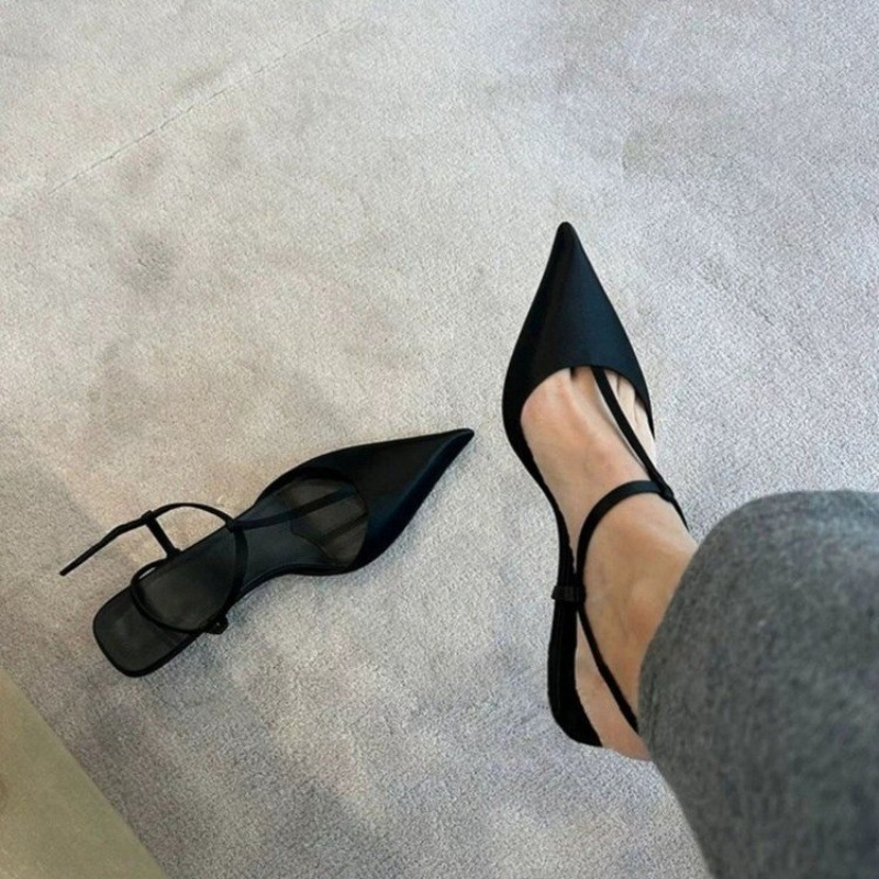 Women'S Fashion Shoes - รองเท้าแบรนด์สำหรับผู้หญิง รองเท้าแตะหัวแหลมสุดเซ็กซี่ ส้นเตี้ยใส่สบาย รองเท้าแตะแฟชั่น รองเท้าส้นสูงไซส์ใหญ่ ดีไซน์เรียบง่าย