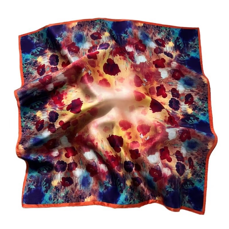 Women Fashion Necktie - แบรนด์หรู 100% ผ้าพันคอผ้าไหมแท้ผู้หญิงสแควร์คอ Tie Shawls Wraps