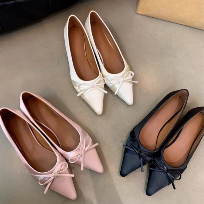 Women'S Fashion Shoes - รองเท้าแตะแฟชั่นผ้าชีฟองสไตล์ใหม่สำหรับฤดูร้อน ประดับโบว์หวานๆ สวมใส่สบาย เหมาะสำหรับใส่กลางแจ้ง ปี 2026