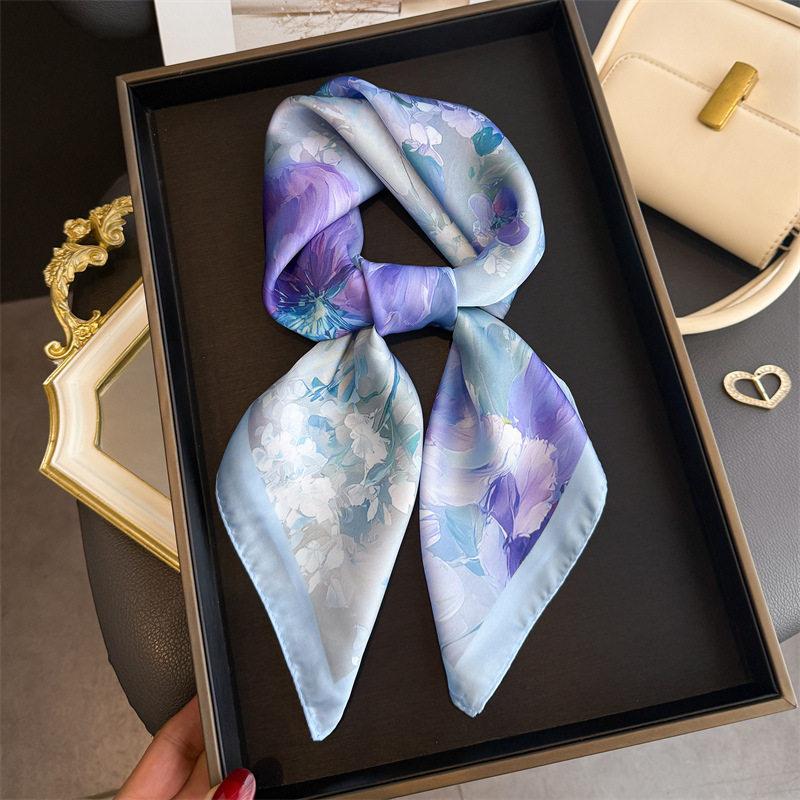 ผ้าพันคอไหมพิมพ์ลายดอกไม้ใหม่ป - Women Fashion Necktie บทวิจารณ์และราคา