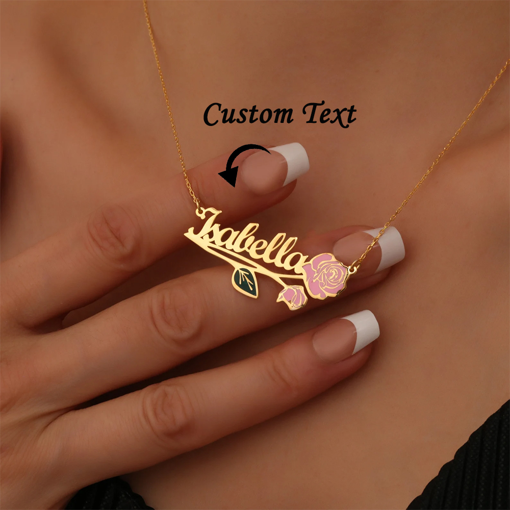 สร้อยคอชื่อดอกไม้ประจำวันเกิดห - Women Fashion Names บทวิจารณ์และราคา
