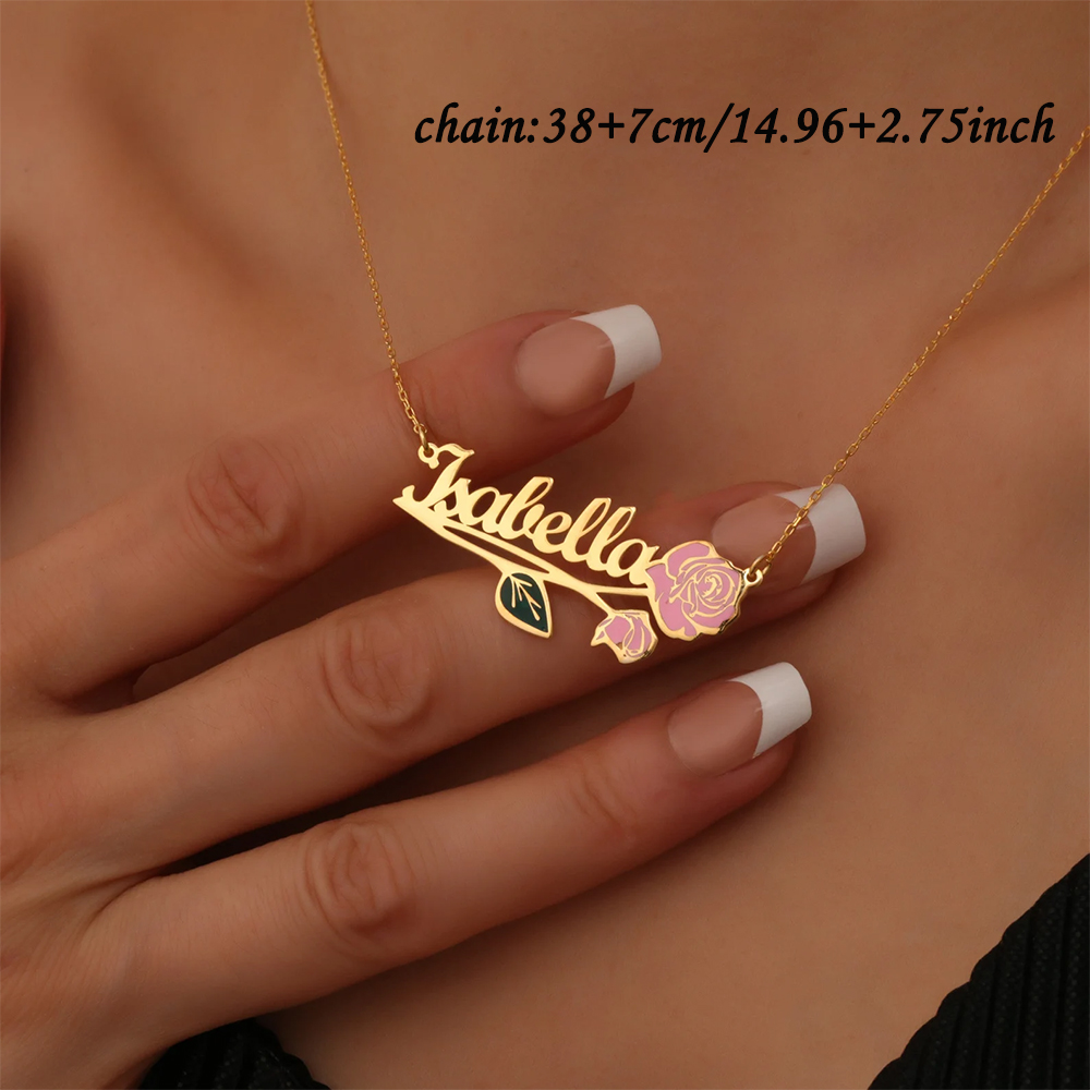 สร้อยคอชื่อดอกไม้ประจำวันเกิดห - Women Fashion Names บทวิจารณ์และราคา