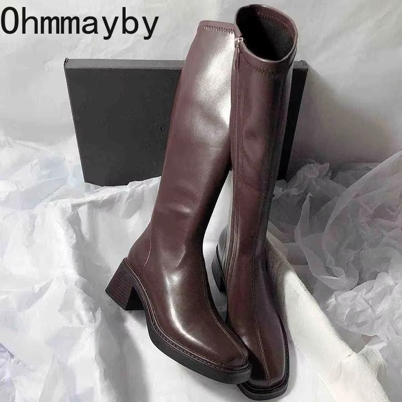 Vintage ส้นหนาผู้หญิงเข่ารองเท - Women'S Fashion Knee High Boots บทวิจารณ์และราคา