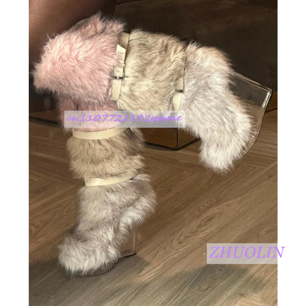 รองเท้าบูทส้นเตารีดแบบโปร่งใสแ - Women'S Fashion Knee High Boots บทวิจารณ์และราคา