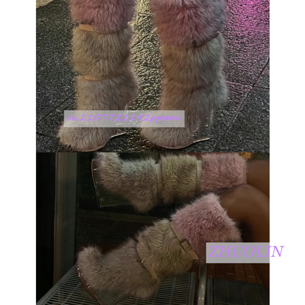 รองเท้าบูทส้นเตารีดแบบโปร่งใสแ - Women'S Fashion Knee High Boots บทวิจารณ์และราคา