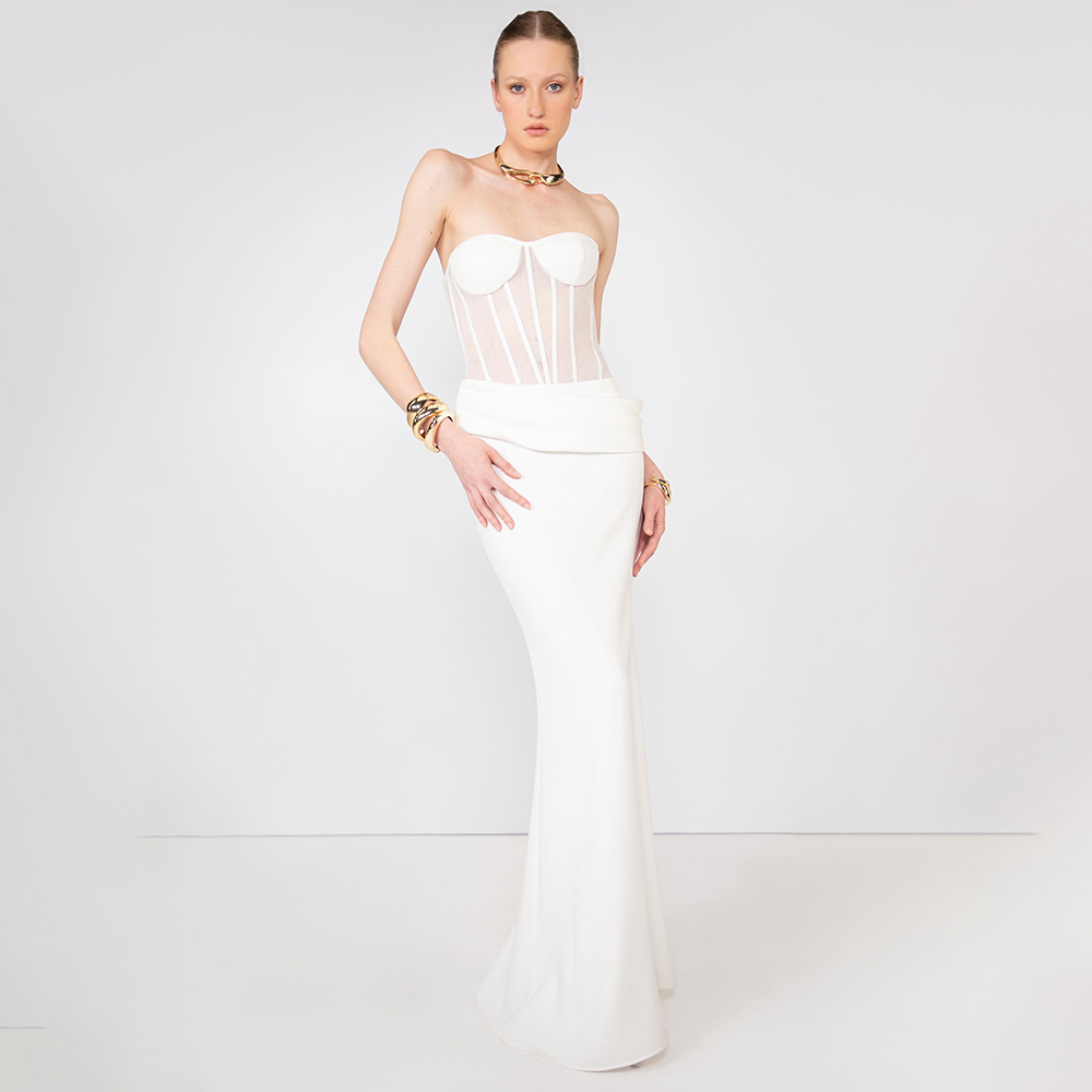 ชุดราตรีซีทรูทรงปลายหางปลา ดีไ - Women Fashion Dress Names บทวิจารณ์และราคา