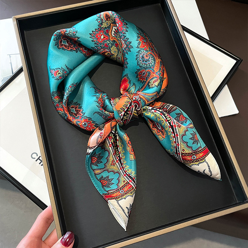 ผ้าพันคอสี่เหลี่ยมจัตุรัสผ้าไห - Women Fashion Necktie บทวิจารณ์และราคา