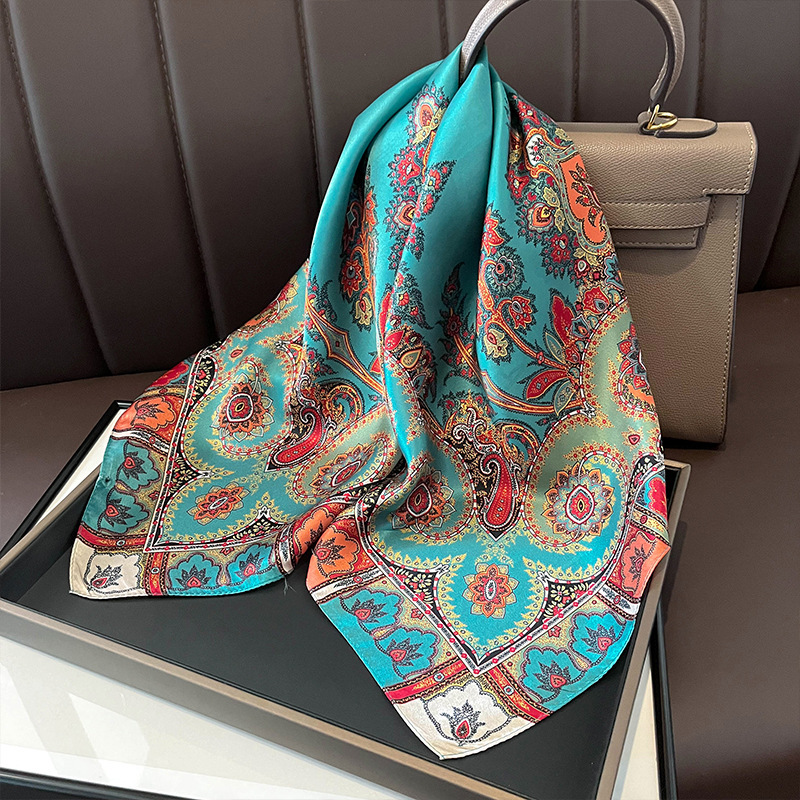ผ้าพันคอสี่เหลี่ยมจัตุรัสผ้าไห - Women Fashion Necktie บทวิจารณ์และราคา