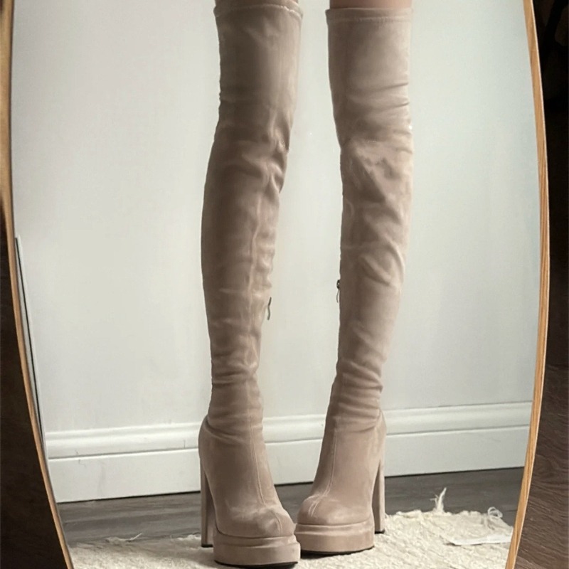 รองเท้าบูทสูงเหนือเข่าสำหรับผู - Women'S Fashion Knee High Boots บทวิจารณ์และราคา