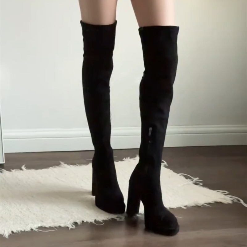 รองเท้าบูทสูงเหนือเข่าสำหรับผู - Women'S Fashion Knee High Boots บทวิจารณ์และราคา