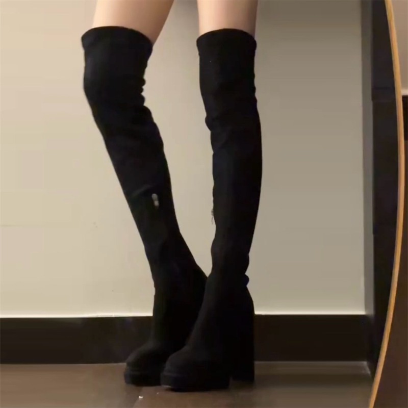 รองเท้าบูทสูงเหนือเข่าสำหรับผู - Women'S Fashion Knee High Boots บทวิจารณ์และราคา