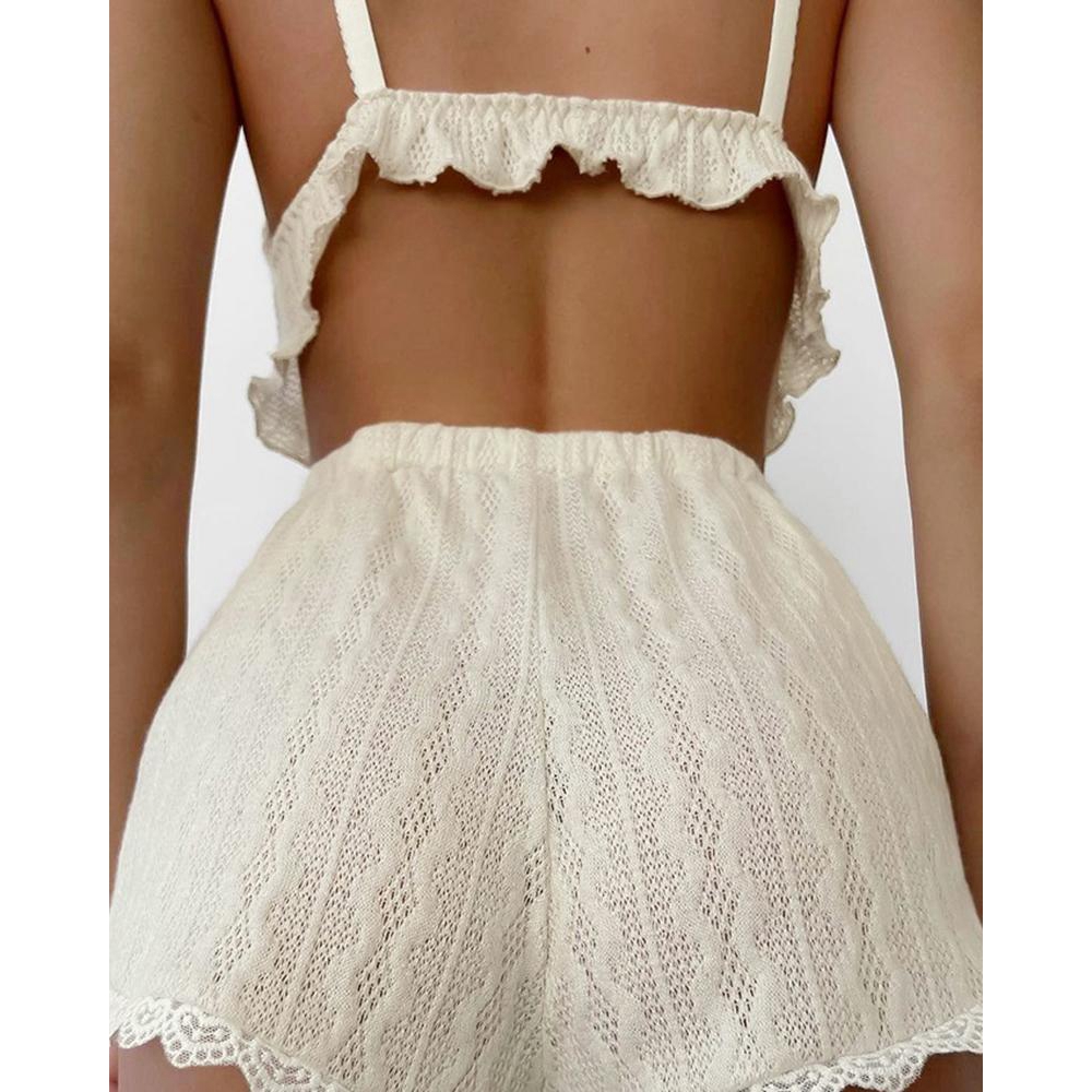 ลูกไม้ Trim Ruffle Hem Cable T - Lace Trim Cami บทวิจารณ์และราคา