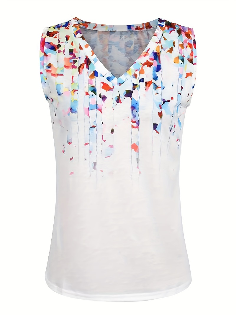 เสื้อแขนกุดคอวีพิมพ์ลายดอกไม้, - Women'S Fashion Vest Tops บทวิจารณ์และราคา