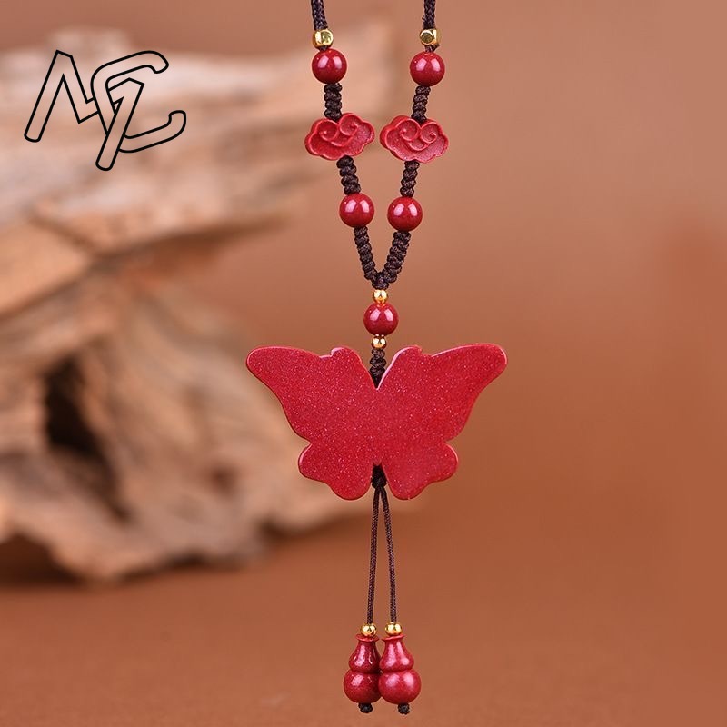 สร้อยคอจี้รูปผีเสื้อหยกแดงซินน - Women'S Fashion Jewellery บทวิจารณ์และราคา