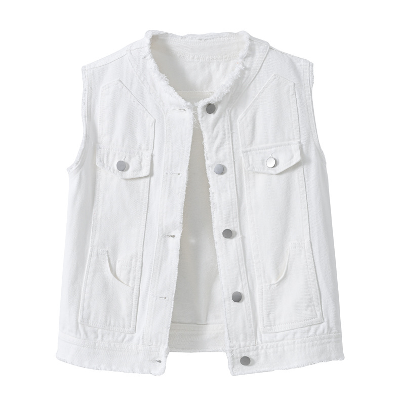 เสื้อกั๊กยีนส์แขนกุดทรงเข้ารูป - Women'S Fashion Vest Tops บทวิจารณ์และราคา