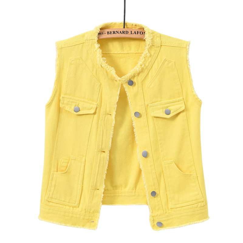 เสื้อกั๊กยีนส์แขนกุดทรงเข้ารูป - Women'S Fashion Vest Tops บทวิจารณ์และราคา