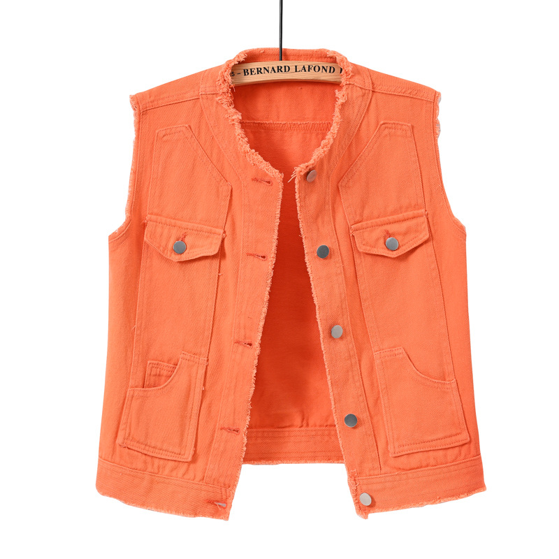 เสื้อกั๊กยีนส์แขนกุดทรงเข้ารูป - Women'S Fashion Vest Tops บทวิจารณ์และราคา