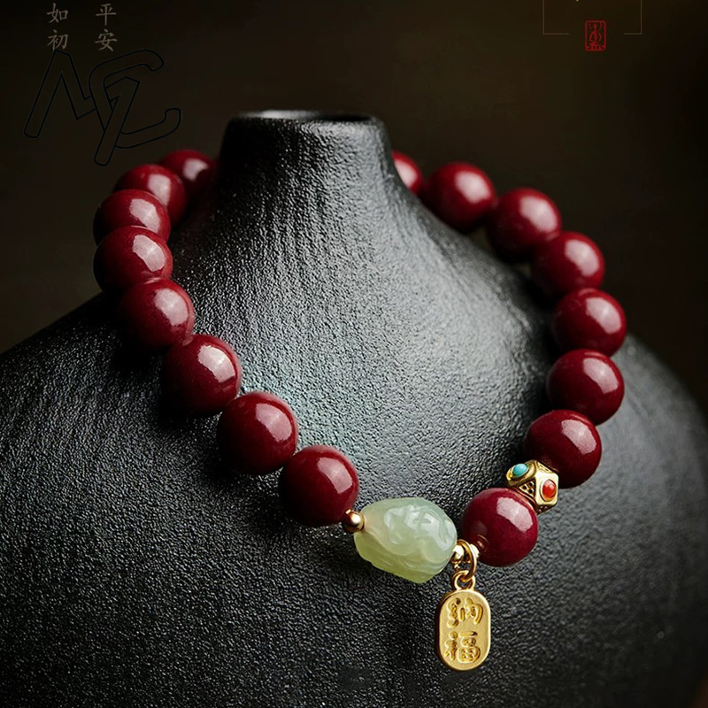 กำไลข้อมือซินนาบาร์สีแดงธรรมชา - Women'S Fashion Jewellery บทวิจารณ์และราคา