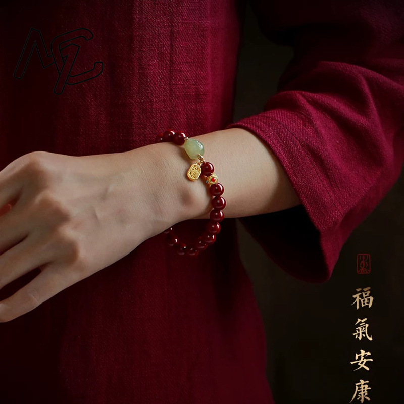 กำไลข้อมือซินนาบาร์สีแดงธรรมชา - Women'S Fashion Jewellery บทวิจารณ์และราคา