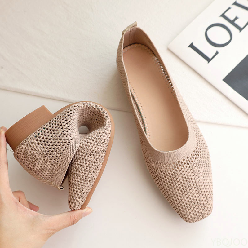 รองเท้าส้นเตี้ยหัวเหลี่ยมพื้นน - Women'S Fashion Shoes บทวิจารณ์และราคา