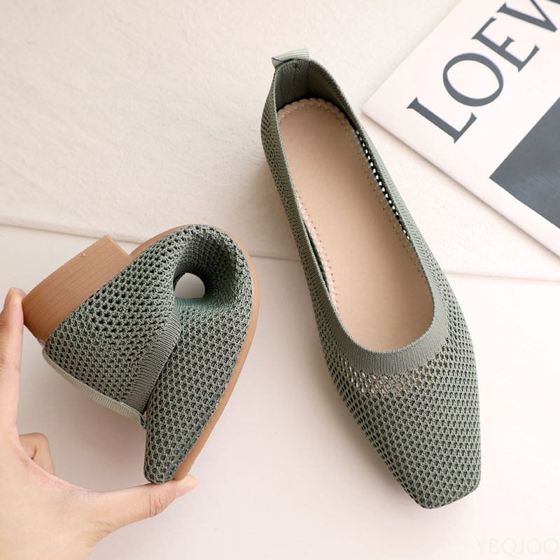 รองเท้าส้นเตี้ยหัวเหลี่ยมพื้นน - Women'S Fashion Shoes บทวิจารณ์และราคา