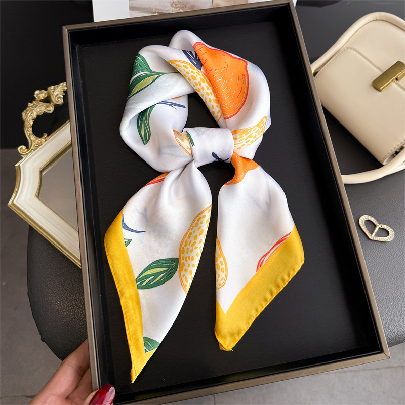 ผ้าพันคอไหมพิมพ์ลายผลไม้ใหม่ปี - Women Fashion Necktie บทวิจารณ์และราคา