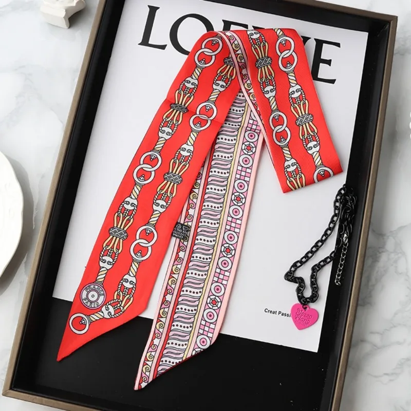 ผ้าพันคอไหมเนื้อบางสำหรับผู้หญ - Women Fashion Necktie บทวิจารณ์และราคา