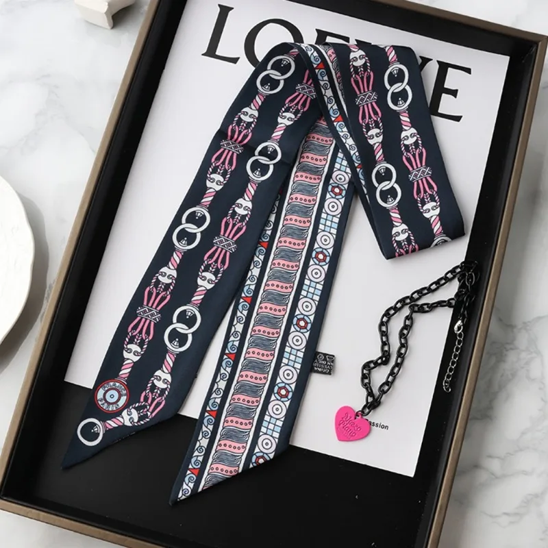 ผ้าพันคอไหมเนื้อบางสำหรับผู้หญ - Women Fashion Necktie บทวิจารณ์และราคา
